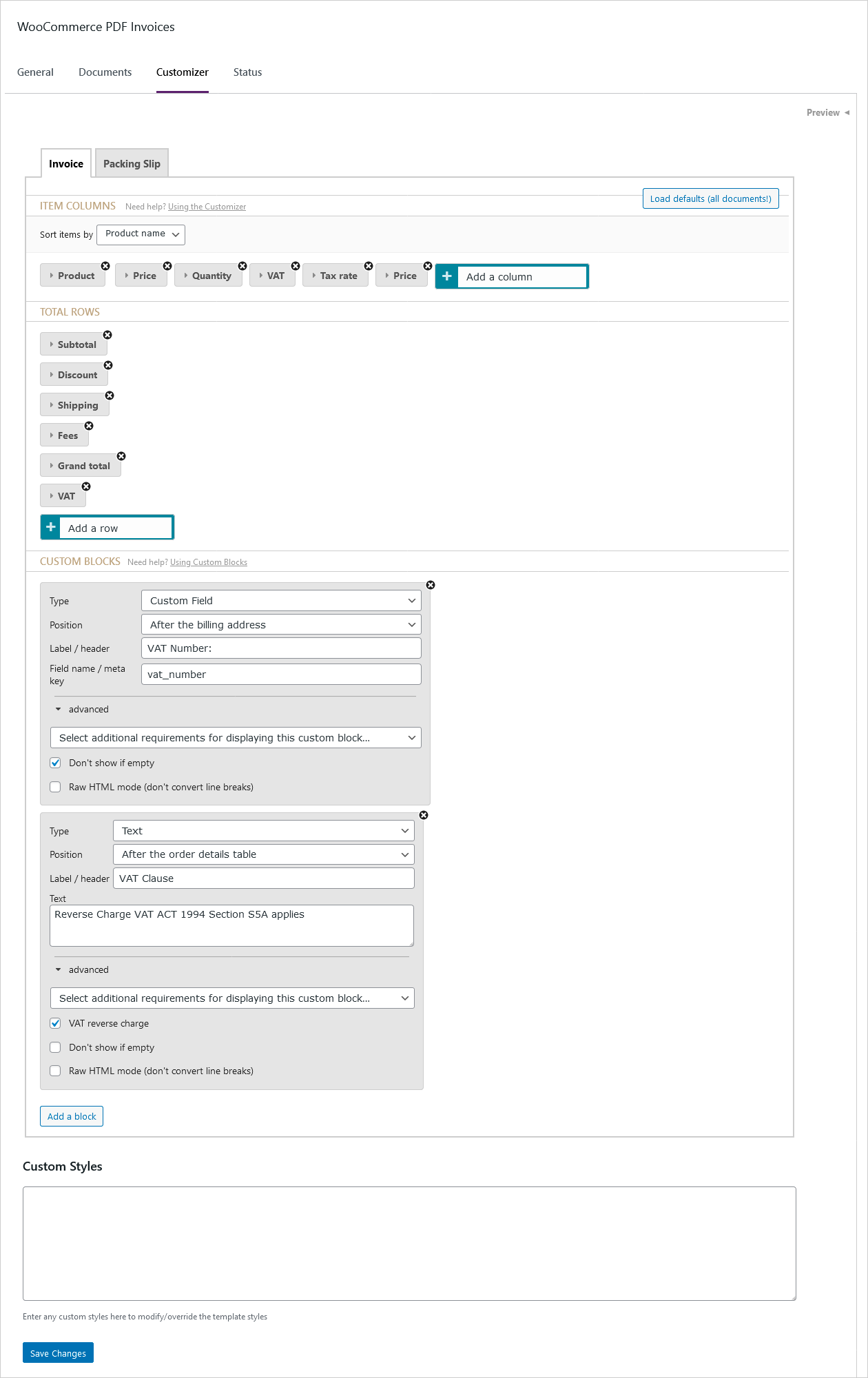 WooCommerce PDF Invoices & Packing Slips Premium Templates