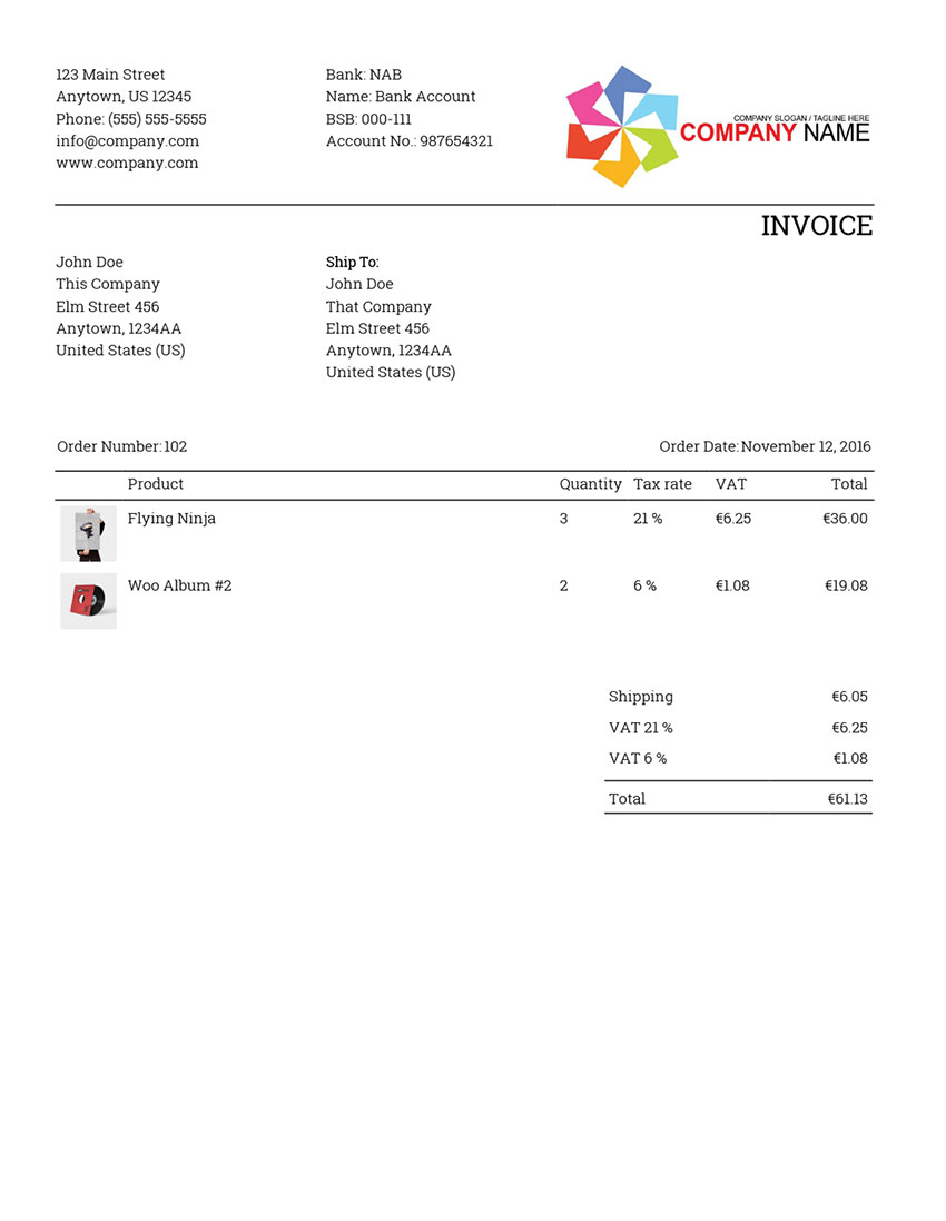 WooCommerce PDF Invoices & Packing Slips Premium Templates